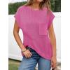 imageImily Bela Summer Short Sleeve Sweater for Women 2025 Crew Neck Ribbed Knit Vests Trendy Pullover TopsPink