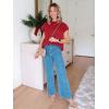 imageImily Bela Summer Short Sleeve Sweater for Women 2025 Crew Neck Ribbed Knit Vests Trendy Pullover TopsRed
