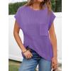 imageImily Bela Summer Short Sleeve Sweater for Women 2025 Crew Neck Ribbed Knit Vests Trendy Pullover TopsViolet