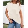 imageImily Bela Summer Short Sleeve Sweater for Women 2025 Crew Neck Ribbed Knit Vests Trendy Pullover TopsWhite