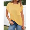 imageImily Bela Summer Short Sleeve Sweater for Women 2025 Crew Neck Ribbed Knit Vests Trendy Pullover TopsYellow
