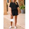 imageImily Bela Womens 2 Piece Outfits 2025 Oversized Summer Short Sets Casual Beach Ribbed Short Sleeve Matching SetBlack