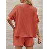 imageImily Bela Womens 2 Piece Outfits 2025 Oversized Summer Short Sets Casual Beach Ribbed Short Sleeve Matching SetBrick Red
