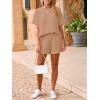 imageImily Bela Womens 2 Piece Outfits 2025 Oversized Summer Short Sets Casual Beach Ribbed Short Sleeve Matching SetKhaki