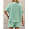 imageImily Bela Womens 2 Piece Outfits 2025 Oversized Summer Short Sets Casual Beach Ribbed Short Sleeve Matching SetMint