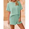 imageImily Bela Womens 2 Piece Outfits 2025 Oversized Summer Short Sets Casual Beach Ribbed Short Sleeve Matching SetMint