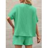 imageImily Bela Womens 2 Piece Outfits 2025 Oversized Summer Short Sets Casual Beach Ribbed Short Sleeve Matching SetOlive Drab