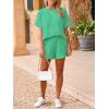 imageImily Bela Womens 2 Piece Outfits 2025 Oversized Summer Short Sets Casual Beach Ribbed Short Sleeve Matching SetOlive Drab