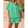 imageImily Bela Womens 2 Piece Outfits 2025 Oversized Summer Short Sets Casual Beach Ribbed Short Sleeve Matching SetOlive Drab