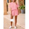 imageImily Bela Womens 2 Piece Outfits 2025 Oversized Summer Short Sets Casual Beach Ribbed Short Sleeve Matching SetPink
