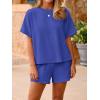 imageImily Bela Womens 2 Piece Outfits 2025 Oversized Summer Short Sets Casual Beach Ribbed Short Sleeve Matching SetRoyal Blue