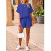 imageImily Bela Womens 2 Piece Outfits 2025 Oversized Summer Short Sets Casual Beach Ribbed Short Sleeve Matching SetRoyal Blue