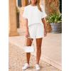 imageImily Bela Womens 2 Piece Outfits 2025 Oversized Summer Short Sets Casual Beach Ribbed Short Sleeve Matching SetWhite
