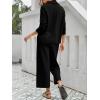 imageImily Bela Womens 2 Piece Outfits Sweatsuit Long Sleeve Lapel V Neck Shirt and Wide Leg Pants 2025 Fall Trendy TracksuitBlack