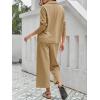 imageImily Bela Womens 2 Piece Outfits Sweatsuit Long Sleeve Lapel V Neck Shirt and Wide Leg Pants 2025 Fall Trendy TracksuitKhaki