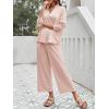 imageImily Bela Womens 2 Piece Outfits Sweatsuit Long Sleeve Lapel V Neck Shirt and Wide Leg Pants 2025 Fall Trendy TracksuitLight Pink
