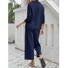 imageImily Bela Womens 2 Piece Outfits Sweatsuit Long Sleeve Lapel V Neck Shirt and Wide Leg Pants 2025 Fall Trendy TracksuitNavy