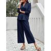 imageImily Bela Womens 2 Piece Outfits Sweatsuit Long Sleeve Lapel V Neck Shirt and Wide Leg Pants 2025 Fall Trendy TracksuitNavy