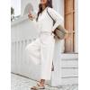 imageImily Bela Womens 2 Piece Outfits Sweatsuit Long Sleeve Lapel V Neck Shirt and Wide Leg Pants 2025 Fall Trendy TracksuitWhite