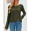 imageImily Bela Womens Boat Neck Shirts Long Sleeve Lightweight Knit Pullover Sweaters Casual Sheer Blouse TopsArmy Green