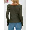 imageImily Bela Womens Boat Neck Shirts Long Sleeve Lightweight Knit Pullover Sweaters Casual Sheer Blouse TopsArmy Green