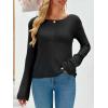 imageImily Bela Womens Boat Neck Shirts Long Sleeve Lightweight Knit Pullover Sweaters Casual Sheer Blouse TopsBlack