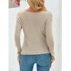 imageImily Bela Womens Boat Neck Shirts Long Sleeve Lightweight Knit Pullover Sweaters Casual Sheer Blouse TopsKhaki
