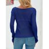 imageImily Bela Womens Boat Neck Shirts Long Sleeve Lightweight Knit Pullover Sweaters Casual Sheer Blouse TopsNavy