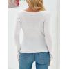 imageImily Bela Womens Boat Neck Shirts Long Sleeve Lightweight Knit Pullover Sweaters Casual Sheer Blouse TopsWhite