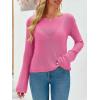 imageImily Bela Womens Boat Neck Shirts Long Sleeve Lightweight Knit Pullover Sweaters Casual Sheer Blouse TopsWine Red