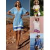 imageImily Bela Womens Crochet Swim Cover Up 2025 Swimsuits V Neck Swimwear Summer Bathing Suit Mesh Mini Dresses Beach ClothesBeige