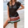 imageImily Bela Womens Crochet Swim Cover Up 2025 Swimsuits V Neck Swimwear Summer Bathing Suit Mesh Mini Dresses Beach ClothesBlack