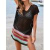 imageImily Bela Womens Crochet Swim Cover Up 2025 Swimsuits V Neck Swimwear Summer Bathing Suit Mesh Mini Dresses Beach ClothesBlack