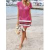imageImily Bela Womens Crochet Swim Cover Up 2025 Swimsuits V Neck Swimwear Summer Bathing Suit Mesh Mini Dresses Beach ClothesBright Pink