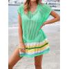 imageImily Bela Womens Crochet Swim Cover Up 2025 Swimsuits V Neck Swimwear Summer Bathing Suit Mesh Mini Dresses Beach ClothesLight Green