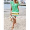 imageImily Bela Womens Crochet Swim Cover Up 2025 Swimsuits V Neck Swimwear Summer Bathing Suit Mesh Mini Dresses Beach ClothesLight Green