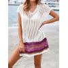 imageImily Bela Womens Crochet Swim Cover Up 2025 Swimsuits V Neck Swimwear Summer Bathing Suit Mesh Mini Dresses Beach ClothesWhite