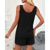 imageImily Bela Womens Pajama Sets 2 Piece Sleeveless Summer Pjs Ribbed Knit Tank Top and Shorts Cute Lounge SleepwearBlack