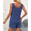 imageImily Bela Womens Pajama Sets 2 Piece Sleeveless Summer Pjs Ribbed Knit Tank Top and Shorts Cute Lounge SleepwearBlue