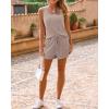 imageImily Bela Womens Pajama Sets 2 Piece Sleeveless Summer Pjs Ribbed Knit Tank Top and Shorts Cute Lounge SleepwearCamel