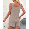 imageImily Bela Womens Pajama Sets 2 Piece Sleeveless Summer Pjs Ribbed Knit Tank Top and Shorts Cute Lounge SleepwearCamel