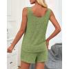 imageImily Bela Womens Pajama Sets 2 Piece Sleeveless Summer Pjs Ribbed Knit Tank Top and Shorts Cute Lounge SleepwearGreen