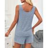 imageImily Bela Womens Pajama Sets 2 Piece Sleeveless Summer Pjs Ribbed Knit Tank Top and Shorts Cute Lounge SleepwearLight Blue