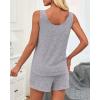 imageImily Bela Womens Pajama Sets 2 Piece Sleeveless Summer Pjs Ribbed Knit Tank Top and Shorts Cute Lounge SleepwearLight Grey
