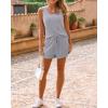 imageImily Bela Womens Pajama Sets 2 Piece Sleeveless Summer Pjs Ribbed Knit Tank Top and Shorts Cute Lounge SleepwearLight Grey