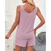 imageImily Bela Womens Pajama Sets 2 Piece Sleeveless Summer Pjs Ribbed Knit Tank Top and Shorts Cute Lounge SleepwearLight Pink