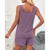 imageImily Bela Womens Pajama Sets 2 Piece Sleeveless Summer Pjs Ribbed Knit Tank Top and Shorts Cute Lounge SleepwearPurple