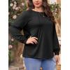 imageImily Bela Womens Plus Size Shirts Long Sleeve Dressy Casual Tops Blouses Fashion Pleated TunicsBlack