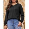 imageImily Bela Womens Plus Size Shirts Long Sleeve Dressy Casual Tops Blouses Fashion Pleated TunicsBlack