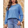 imageImily Bela Womens Plus Size Shirts Long Sleeve Dressy Casual Tops Blouses Fashion Pleated TunicsBlue